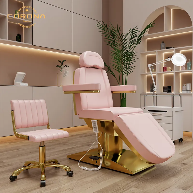 Pink Gold Beauty Chair Bed Beauty Salon Equipment Beauty Bed 3 Motors