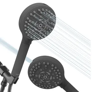 12cm 10 Modes Matte Black High Pressure Filtering Hand Shower Head With Head Jetting Flush