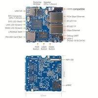 NanoPi R3S LTS Mini Soft Router Dengan Casing Logam CNC Rockchip RK3566 Android Box Dual Network Port Demon Board