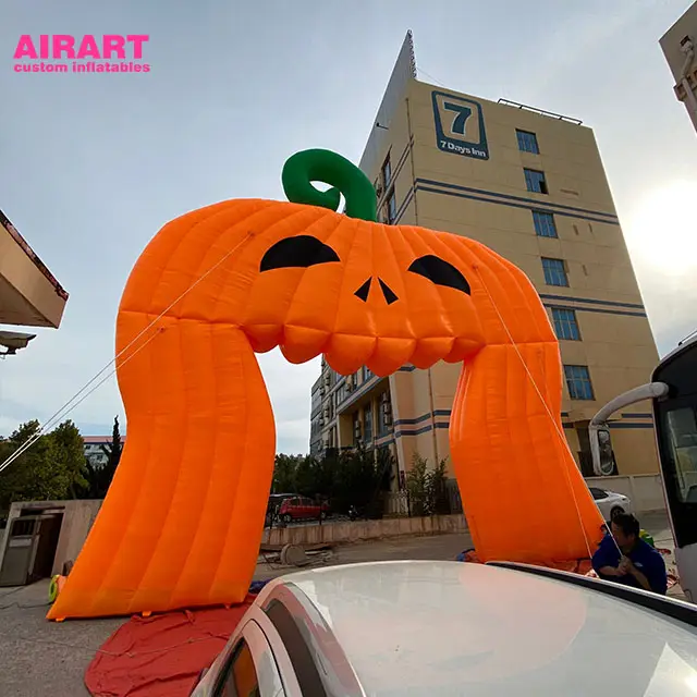 halloween hocus pocus props giant inflatable pumpkin arch way for Pumpkin patch decoration