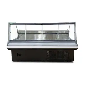 透明玻璃方形冷藏熟食店展示胸部冰柜Frigo冰箱