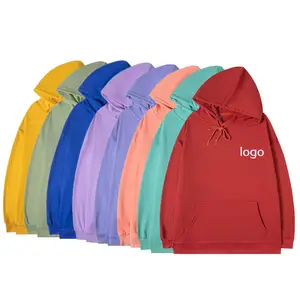 เสื้อสเวตเตอร์มีฮู้ดสีทึบเสื้อสเวตเตอร์คอปกแบบหลวมสเวตเตอร์บางแขนยาวกำหนดโลโก้ได้เอง