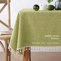 Nappe en coton et lin tissée, couleur unie, moderne, personnalisable, sans lavage, résistante à l'huile, imperméable, sensation de luxe léger et haut de gamme