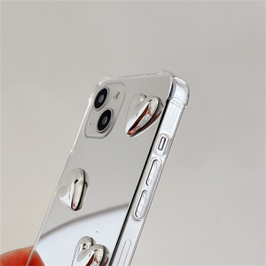 Custodia per telefono con cuore morbido in stile coreano per <span class=keywords><strong>iPhone</strong></span> 16 15 13 Pro Max 12 XS <span class=keywords><strong>XR</strong></span> <span class=keywords><strong>Cover</strong></span> <span class=keywords><strong>protettiva</strong></span> per specchio argenteo alla moda carina - Product Image 5