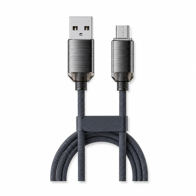 1m 48-Spindle Nylon Braided USB-A to Micro USB Fast Charging Data Cable, Durable Tangle-Free Sync Cord