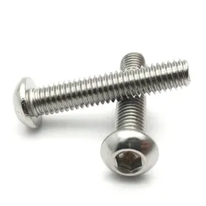 Cina fastener iso 7380 m3 m4 m5 m6 m8 304 in acciaio pulsante testa a brugola bullone