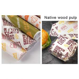 Papier d'emballage pour sandwichs et hamburgers personnalisé, résistant à la graisse, imperméable et anti-huile, pour pain et hamburgers - Product Image 4