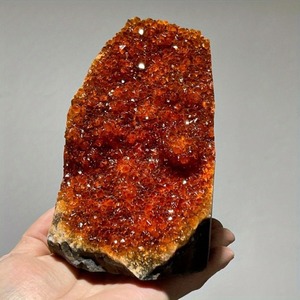 Geode di Cristallo <span class=keywords><strong>Arancione</strong></span> 500-600g, Cluster <span class=keywords><strong>Minerale</strong></span> 1.1-1.32lb, Pietra Curativa Feng Shui Arcobaleno - Product Image 5