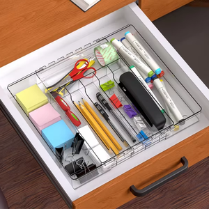 Tiroir de rangement multifonctionnel réglable en <span class=keywords><strong>plastique</strong></span> PET pour ustensiles de cuisine Maquillage Commodes de bureau - Product Image 1