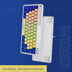 Clavier filaire compact pour jeux RGB, clavier de jeu USB 61 touches avec interrupteurs rouges, touches multimédias, bouton rotatif - Product Image 3