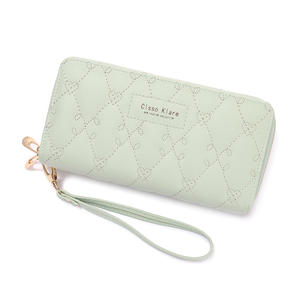 Portafoglio donna sezione lunga femminile 2020 nuovo portafoglio frizione grande capacità doppia cerniera moda semplice - Product Image 6