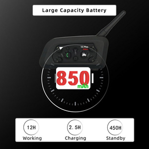 V6 artı motosiklet kask Bluetooth kulaklık interkom 1200M interkom iletişimci su geçirmez 6 binici - Product Image 2