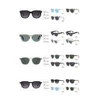 Lunettes de Soleil Vintage Unisexe à la Mode Lunettes de Lamination de Cellulose Pas Cher UV400 Acétate Polarisées Rectangle Mazuchelli Métal Cr-39
