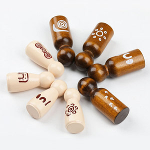 Muñecos de Madera con Serigrafía, Acabado Natural, Ecológicos, Decoración para Habitación Infantil, Decoración del Hogar, Regalo - Product Image 1