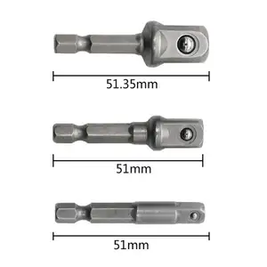 3 Stück 1/4 3/8 1/2 Sechskantschaft-Schrauben dreher Bohrer Elektrischer Steckschlüssel-Verlängerung gelenk adapter