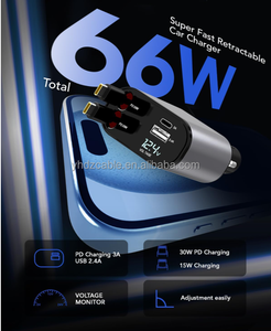 <span class=keywords><strong>Chargeur</strong></span> de voiture rétractable, <span class=keywords><strong>chargeur</strong></span> rapide de téléphone pour voiture, câbles rétractables <span class=keywords><strong>double</strong></span> type C pour Galaxy S24 Google Pixel iPhone 15 Pro Max - Product Image 5