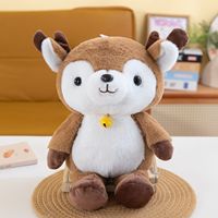 Peluche de renne de Noël avec clochette, adorable cerf en peluche doux, vente en gros