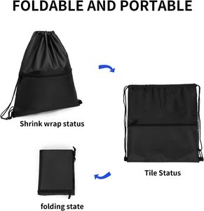 Mochila Ecológica de Viaje con Cordón de Poliéster, Impermeable y Resistente al Desgaste, con Bolsillo y Cremallera para Hombre y Mujer - Product Image 3