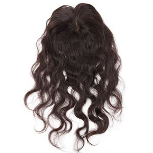 रेशम ऊपर बंद मानव बाल अव्वल, क्लिप में बाल टुकड़ा के लिए पतली बाल पर शीर्ष - Product Image 2