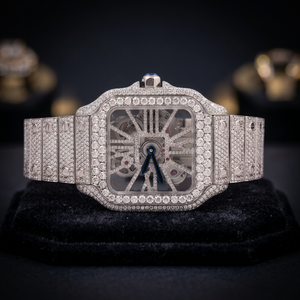 Reloj de Pulsera de Lujo Personalizado con Diamantes de Moissanita y Acero Inoxidable para Hombre, Esfera Blanca, Estilo Elegante para Bodas y Fiestas - Product Image 3