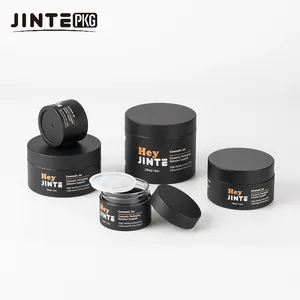 Grosir 1Oz 2Oz 4Oz 5Oz 6Oz 8Oz PETG Hitam Matte 100Ml Kemasan Kosmetik Wadah Krim Plastik untuk Body Butter Scrub