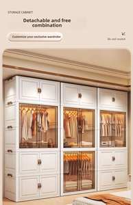 Armoire Moderne en Plastique pour Rangement de Vêtements, Meuble Organiseur pour Chambre à Coucher, Usage Général - Product Image 4