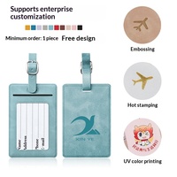 Étiquette de bagage personnalisable en PU effet peau, style carte d'embarquement, minimaliste, pour valise et étiquette de check-in