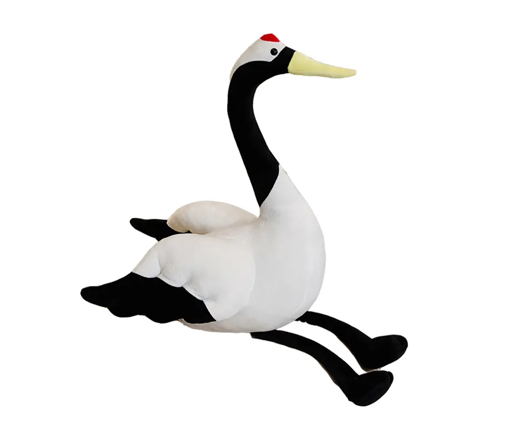 High Quality Hot Sale Make Design Your Own Soft Cartoon Red-crowned Crane Custom Stuffed Embroidery Animal Plush Toys