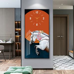 Reloj de Pared Decorativo Personalizado, Estilo Nórdico, de Lujo, con Pintura de Porcelana y Cristal, con Diamantes, para Restaurante - Product Image 3