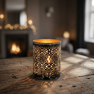 Jaula para velas perforada y grabada - Product Image 1