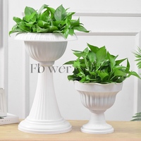 Pot bunga hijau Mini Resin Diameter besar untuk pot bunga hidroponik ukuran besar kreatif taman untuk pot bunga plastik sukulen tinggi