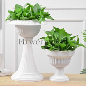 Mini pot de fleurs vert en résine de grand diamètre pour jardin jardinière hydroponique créative surdimensionnée pour plantes succulentes grand pot de fleurs en plastique - Product Image 1