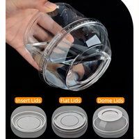 Conteneur alimentaire en PET de qualité alimentaire avec couvercles 117 mm 8 oz 12 oz 16 oz 24 oz 32 oz Rond pour sushi, salade, sandwich