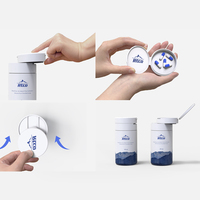 RTCO Nouvelle conception de flacon à pilules portable de qualité alimentaire, flacon rond en plastique amovible pour capsules, emballage