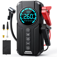 Bomba de Aire para Auto Integrada con Banco de Energía, Fuente de Alimentación de Emergencia, Arrancador de Batería Portátil Multifuncional
