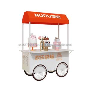 Chariot de vente ambulante moderne pour hot-dogs, chariot à 4 roues, camion de nourriture à la canne à sucre avec chauffe-plats - Product Image 6