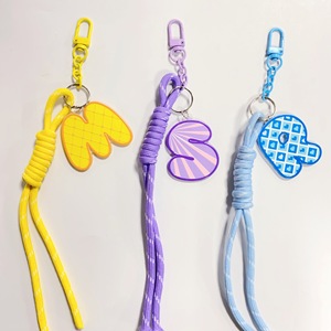 Embossed Printing 26 English Letters Mobile Phone Chain Bag Pendant Creative DIY Keychain Accessories Wholesale