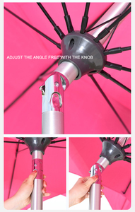 Sombrilla de <span class=keywords><strong>Patio</strong></span> con Diseño de Flores Pequeñas, Poste Central, Dos Niveles, Color Rosa - Product Image 4