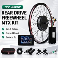 Kit de Conversión de Bicicleta Eléctrica de 2000W 72V con Tracción Trasera, Rueda Libre, Pantalla LCD S866, Controlador KT-V12L, Acelerador y Freno