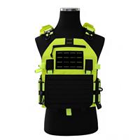 Gilet tactique fluorescent personnalisé haute visibilité découpé au laser MOLLE à libération rapide, porte-équipement modulaire réglable pour l'extérieur