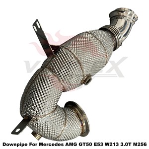 ท่อดาวน์ไปป์ Vortex High Flow SS304 แบบป้องกันความร้อนสำหรับ Mercedes AMG GT50 E53 W213 3.0T M256 ระบบติดตั้งโดยตรง - Product Image 4