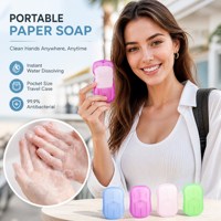 Savon de toilette en papier doux pour un nettoyage en profondeur, blanc, écologique, format voyage, savon nettoyant