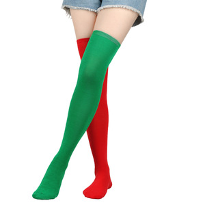 2025 nuevos calcetines navideños, calcetines rojos por encima de la rodilla, <span class=keywords><strong>medias</strong></span> largas verdes, amarillas y moradas para <span class=keywords><strong>medias</strong></span> de fiesta de Halloween - Product Image 5