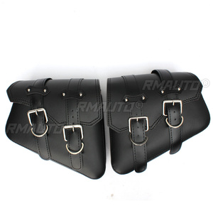 Bolsa Lateral para Motocicleta, Alforjas de Cuero PU para Harley Davidson Touring Cruiser, Color Negro - Product Image 5