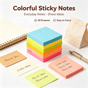 Blocs-notes autocollants carrés colorés SK, blocs-notes adhésifs faciles à déchirer - Product Image 2