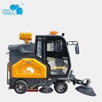 Mini balayeuse électrique autoportée Hippo MH240U à 4 roues avec système d'aspiration et suppression de la poussière pour le nettoyage industriel