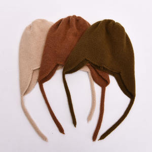 Chapeau à Double couche épais et chaud pour enfant, tricoté en laine cachemire, gants, collection hiver, - Product Image 4