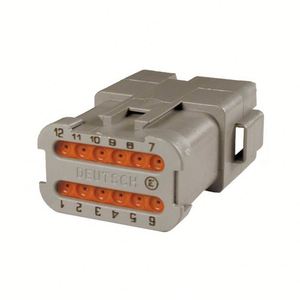 TE การเชื่อมต่อ <span class=keywords><strong>DT04</strong></span>-<span class=keywords><strong>12PA</strong></span>-<span class=keywords><strong>CE07</strong></span>ที่อยู่อาศัยสำหรับขั้วชาย, Wire-to-Wire, 12ตำแหน่ง - Product Image 1