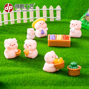 Dp <b>Mini</b> Pig Figurines Resin Craft Animal Decor Home Decoration - Product Image 5