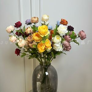 Junheyuan <b>Artificial</b> <b>Peony</b> Flowers Single Branch For Wedding Home Decor Photography Props - Product Image 4
